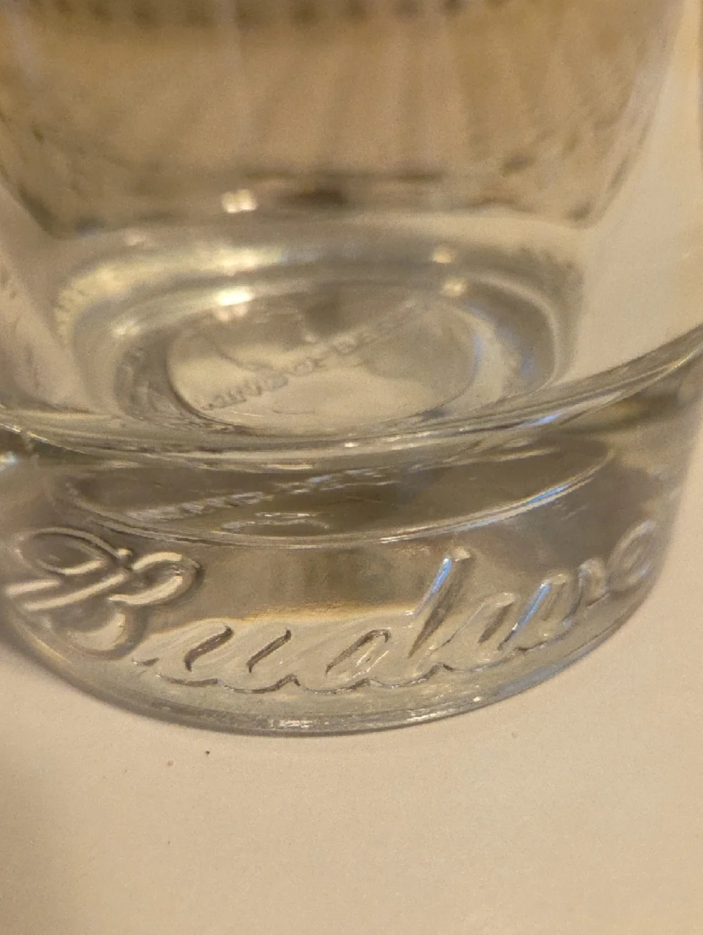 Budweiser St. Louis MO Pint Beer Glass Heavyweight Bottom Embossed Since 1876